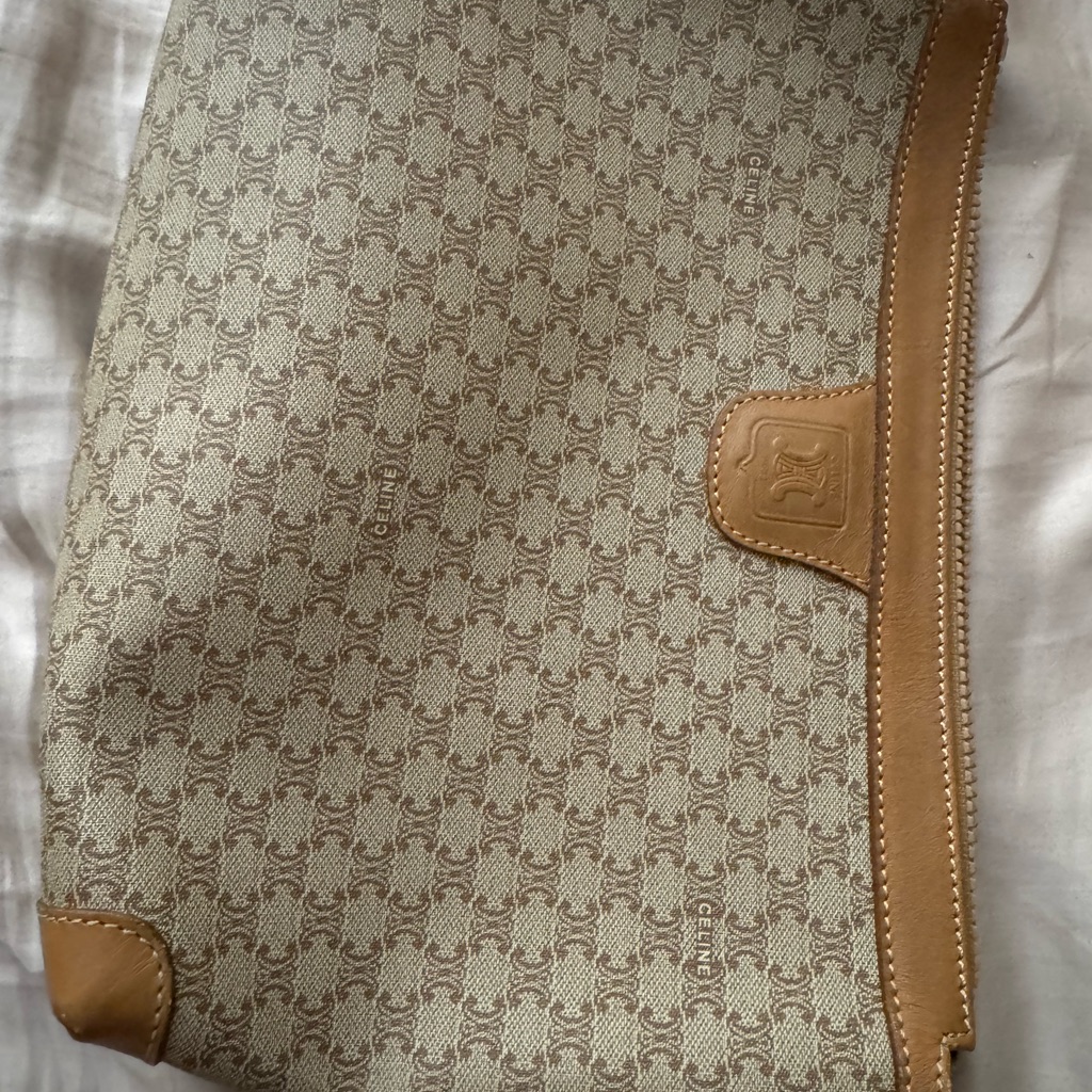 Celine Tan And Brown Women Or Mens Bag/Cosmetic Pouch